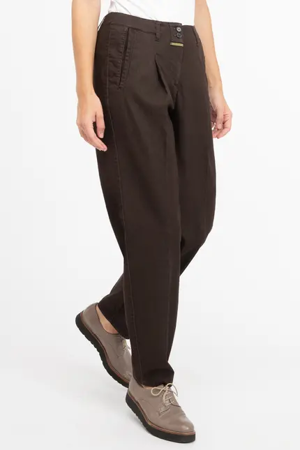 Recover Pants Bundfaltenhose Peggy in Dunkelbraun Artikelnummer REC-12641-U4143-887